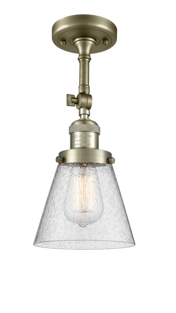 Cone - 1 Light - 6 inch - Antique Brass - Semi-Flush Mount