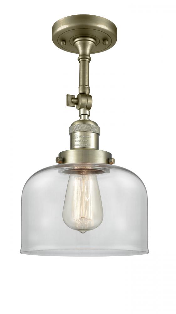 Bell - 1 Light - 8 inch - Antique Brass - Semi-Flush Mount