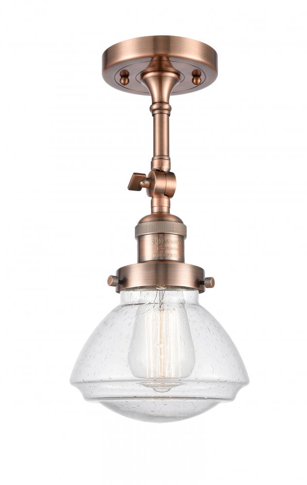 Olean - 1 Light - 7 inch - Antique Copper - Semi-Flush Mount