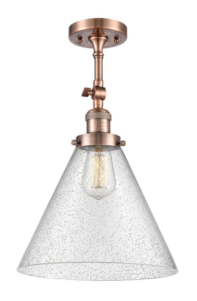 Cone - 1 Light - 12 inch - Antique Copper - Semi-Flush Mount