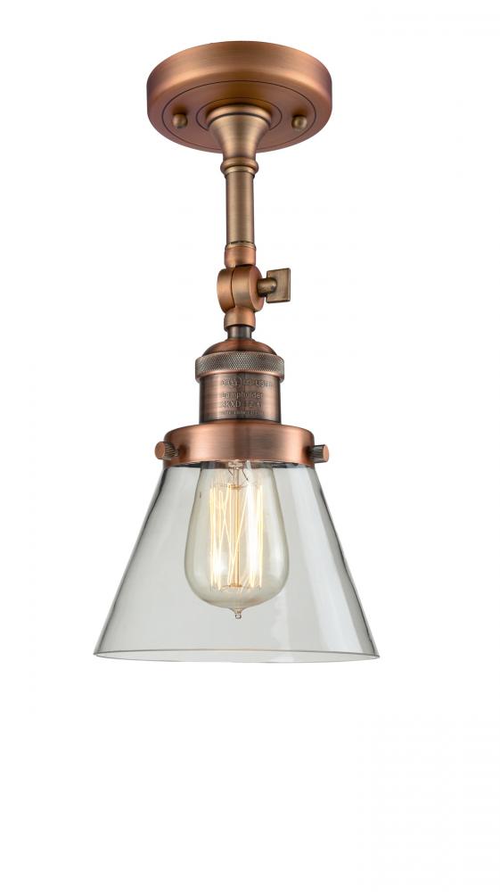 Cone - 1 Light - 6 inch - Antique Copper - Semi-Flush Mount