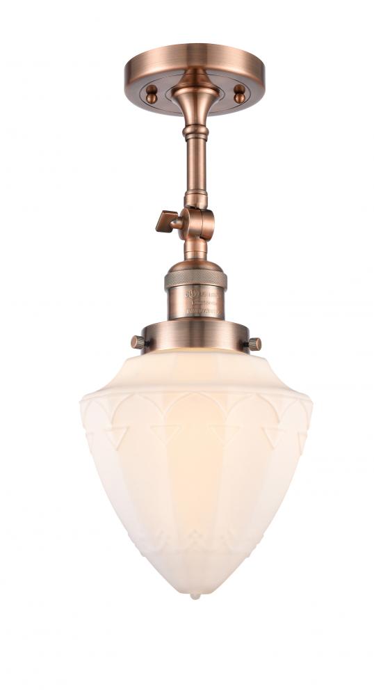 Bullet - 1 Light - 6 inch - Antique Copper - Semi-Flush Mount