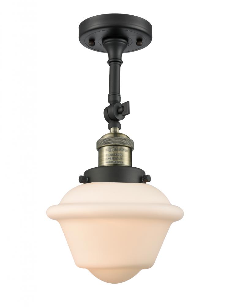 Oxford - 1 Light - 7 inch - Black Antique Brass - Semi-Flush Mount