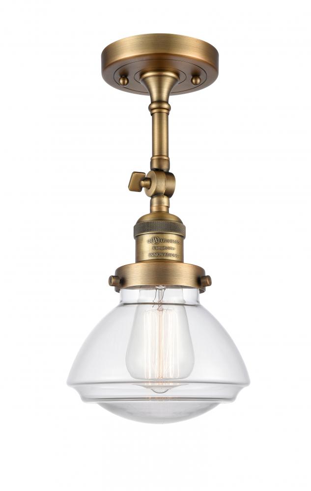 Olean - 1 Light - 7 inch - Brushed Brass - Semi-Flush Mount