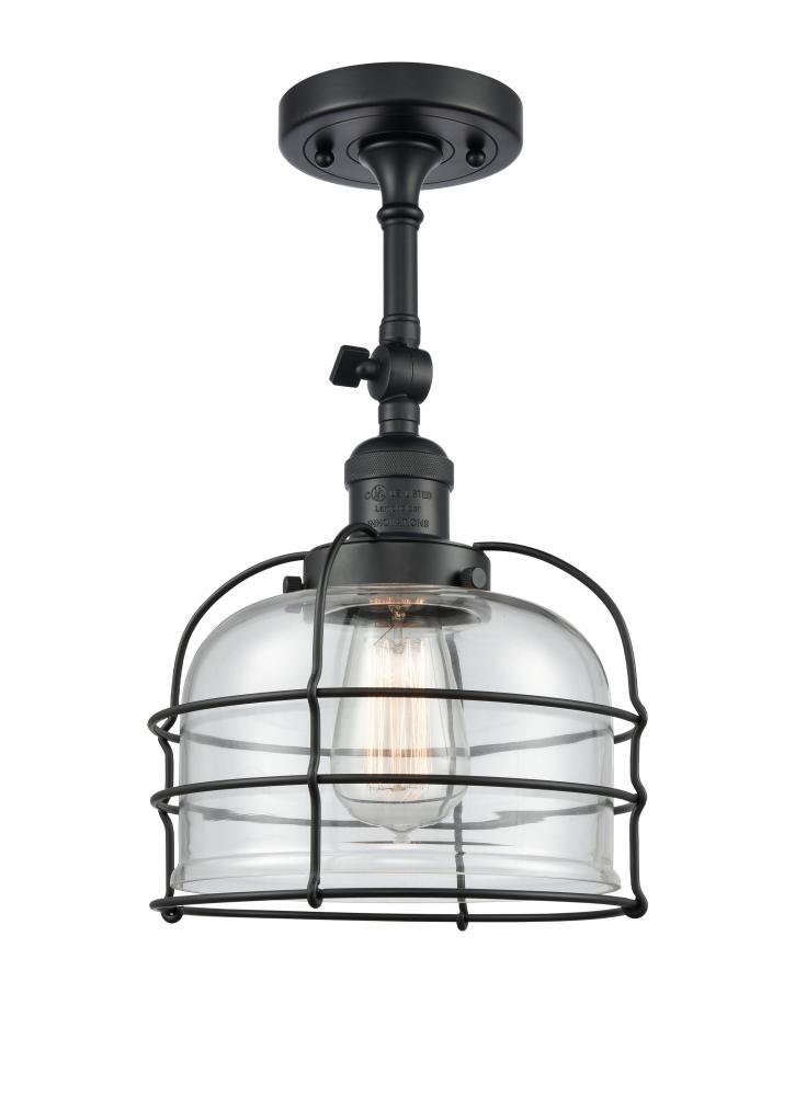 Bell Cage - 1 Light - 9 inch - Matte Black - Semi-Flush Mount