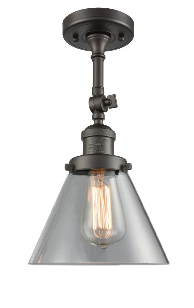 Cone - 1 Light - 8 inch - Oil Rubbed Bronze - Semi-Flush Mount