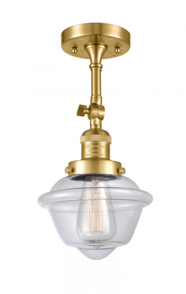 Oxford - 1 Light - 7 inch - Satin Gold - Semi-Flush Mount