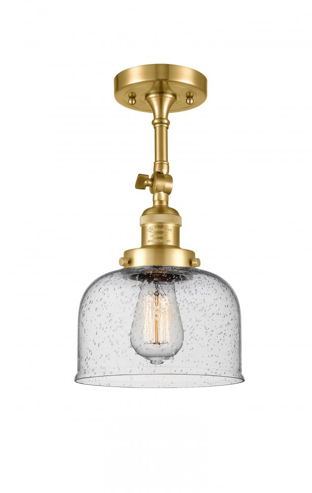 Bell - 1 Light - 8 inch - Satin Gold - Semi-Flush Mount