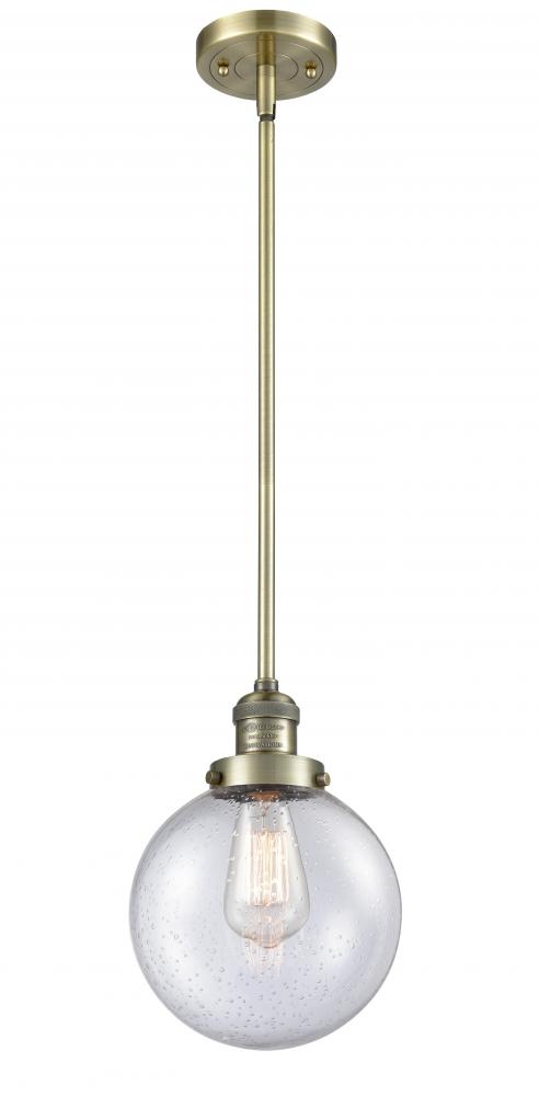 Beacon - 1 Light - 8 inch - Antique Brass - Stem Hung - Mini Pendant