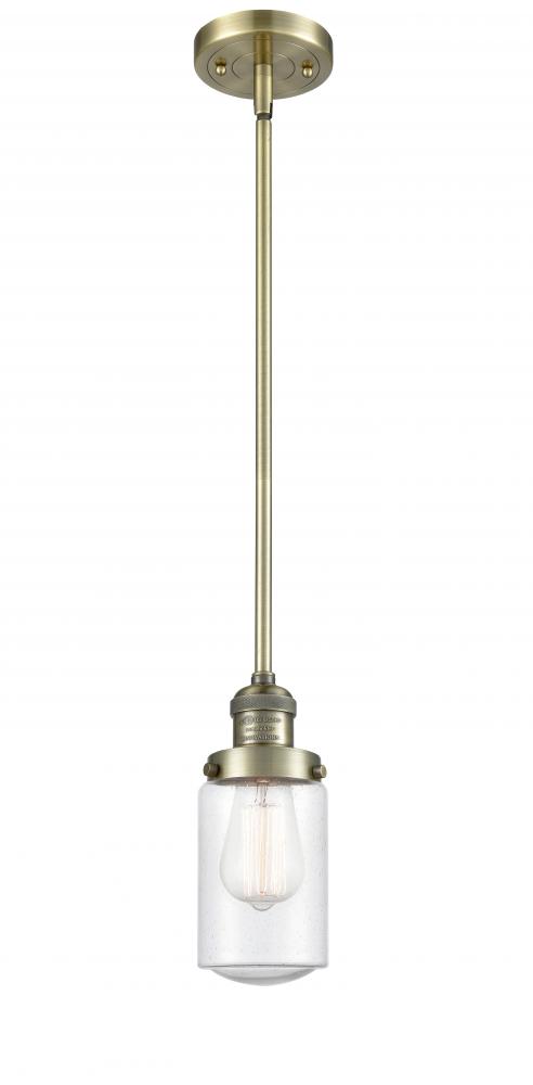 Dover - 1 Light - 5 inch - Antique Brass - Stem Hung - Mini Pendant