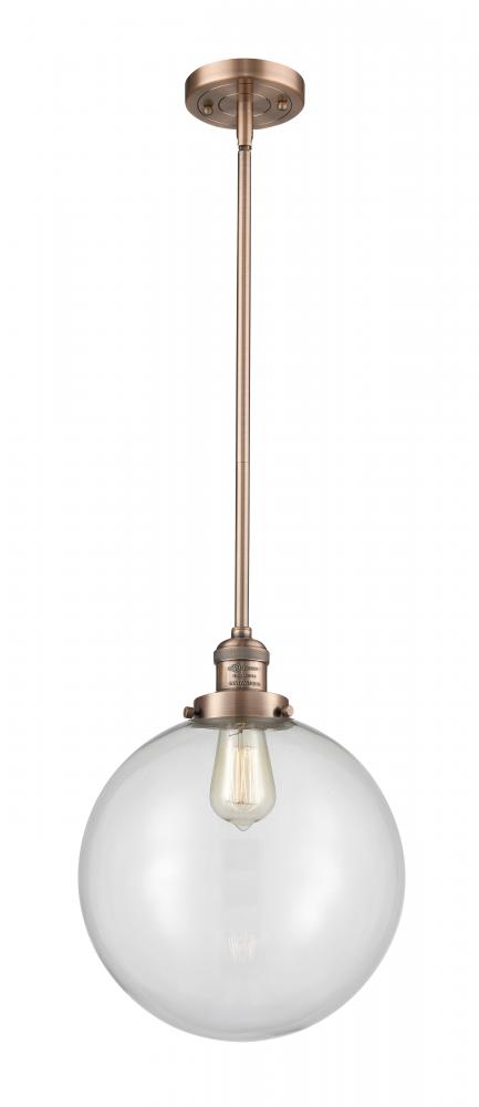 Beacon - 1 Light - 12 inch - Antique Copper - Stem Hung - Mini Pendant