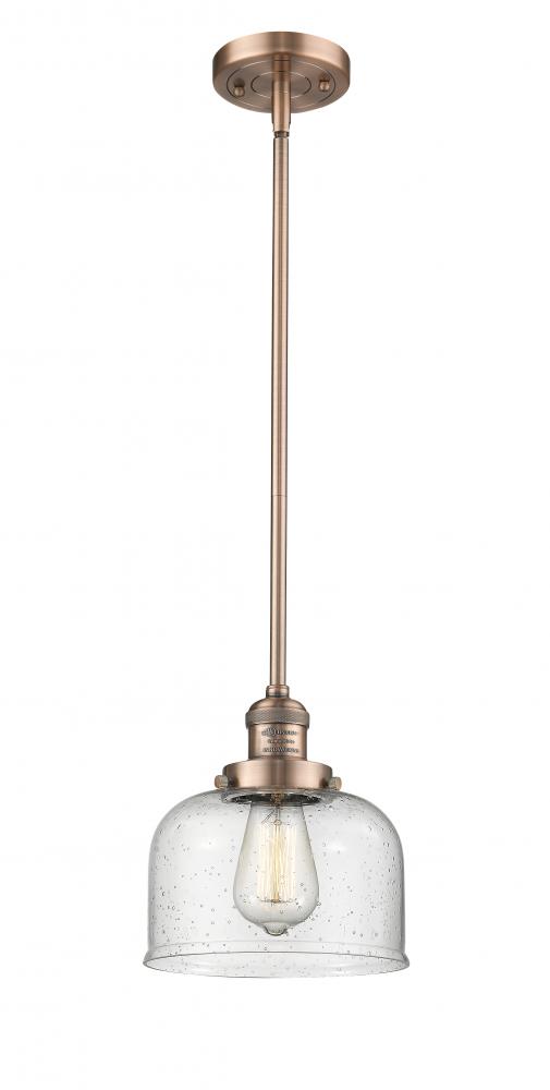 Bell - 1 Light - 8 inch - Antique Copper - Stem Hung - Mini Pendant