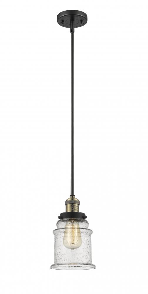 Canton - 1 Light - 7 inch - Black Antique Brass - Stem Hung - Mini Pendant