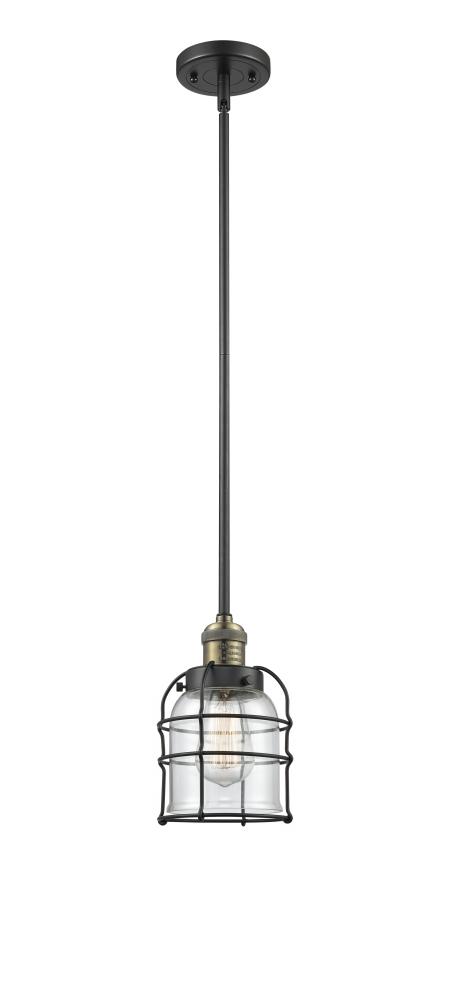 Bell Cage - 1 Light - 6 inch - Black Antique Brass - Stem Hung - Mini Pendant