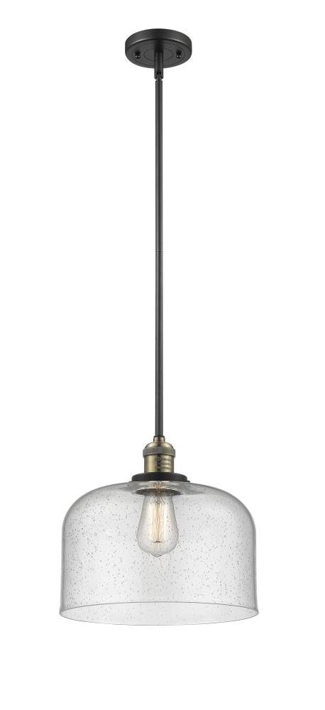 Bell - 1 Light - 12 inch - Black Antique Brass - Stem Hung - Mini Pendant