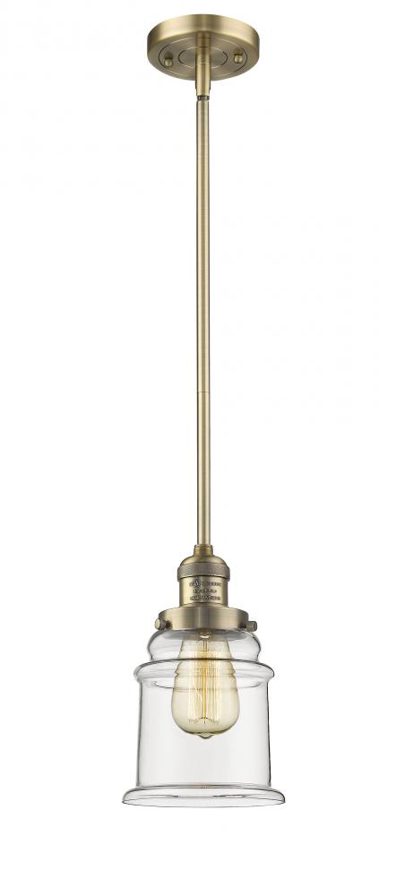 Canton - 1 Light - 7 inch - Brushed Brass - Stem Hung - Mini Pendant