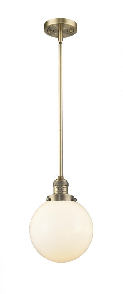 Beacon - 1 Light - 8 inch - Brushed Brass - Stem Hung - Mini Pendant