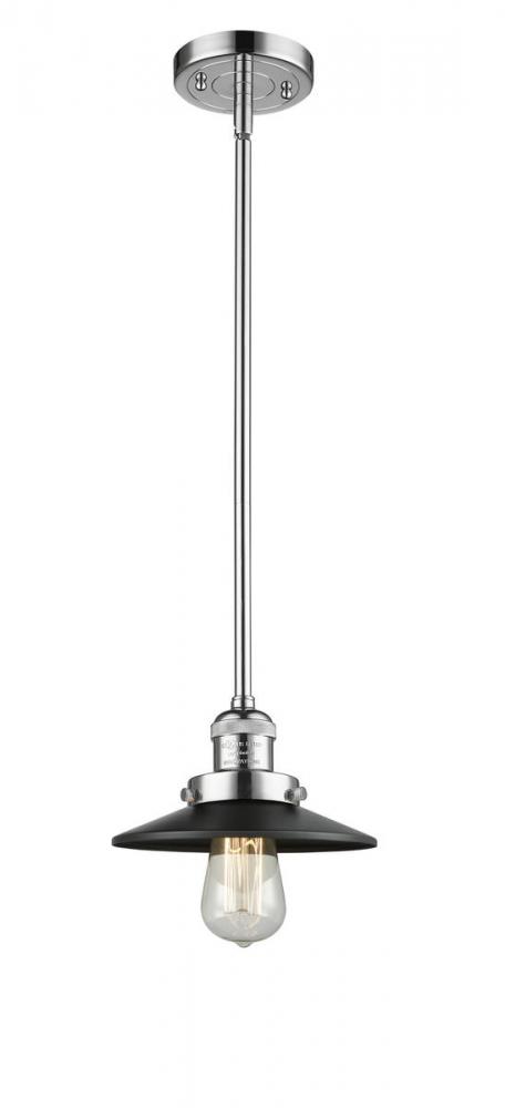 Railroad - 1 Light - 8 inch - Polished Chrome - Stem Hung - Mini Pendant