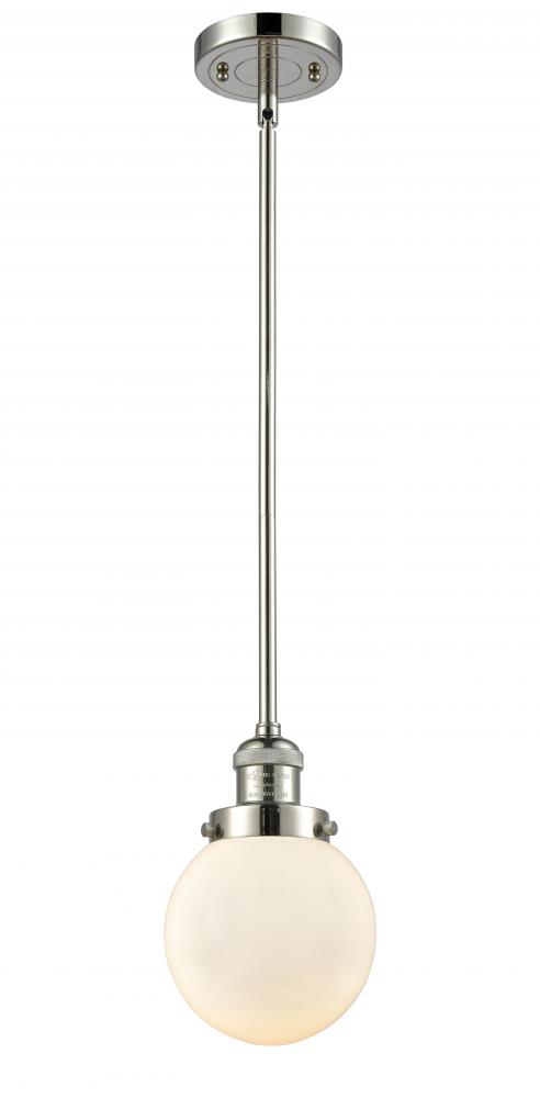 Beacon - 1 Light - 6 inch - Polished Nickel - Stem Hung - Mini Pendant