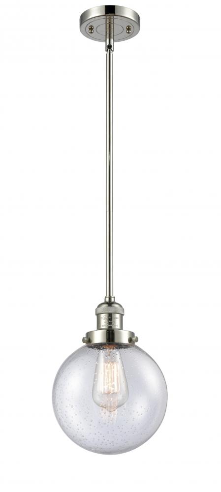 Beacon - 1 Light - 8 inch - Polished Nickel - Stem Hung - Mini Pendant