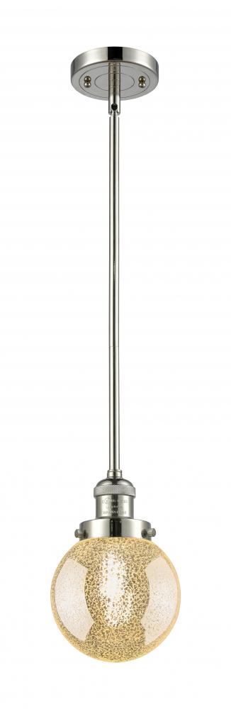 Beacon - 1 Light - 6 inch - Polished Nickel - Stem Hung - Mini Pendant