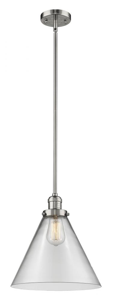 Cone - 1 Light - 12 inch - Polished Nickel - Stem Hung - Mini Pendant