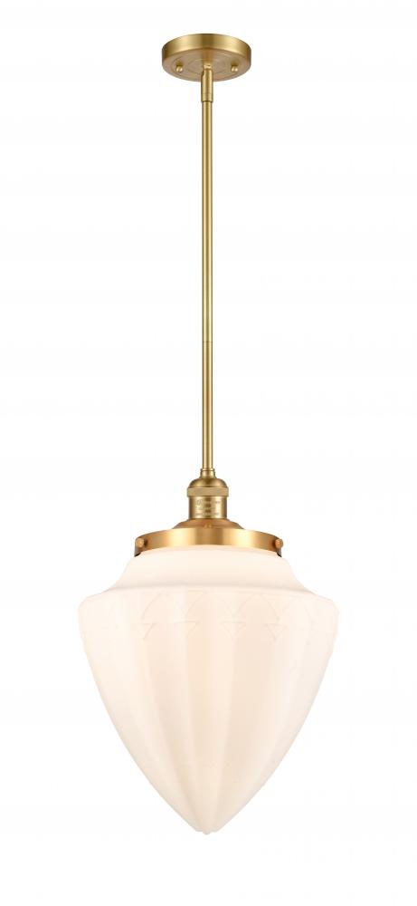 Bullet - 1 Light - 12 inch - Satin Gold - Stem Hung - Mini Pendant