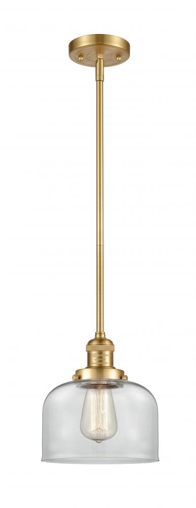 Bell - 1 Light - 8 inch - Satin Gold - Stem Hung - Mini Pendant