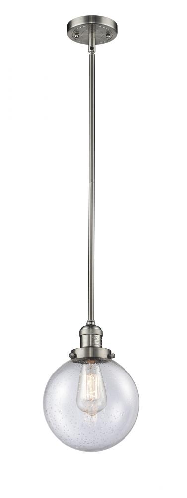 Beacon - 1 Light - 8 inch - Brushed Satin Nickel - Stem Hung - Mini Pendant