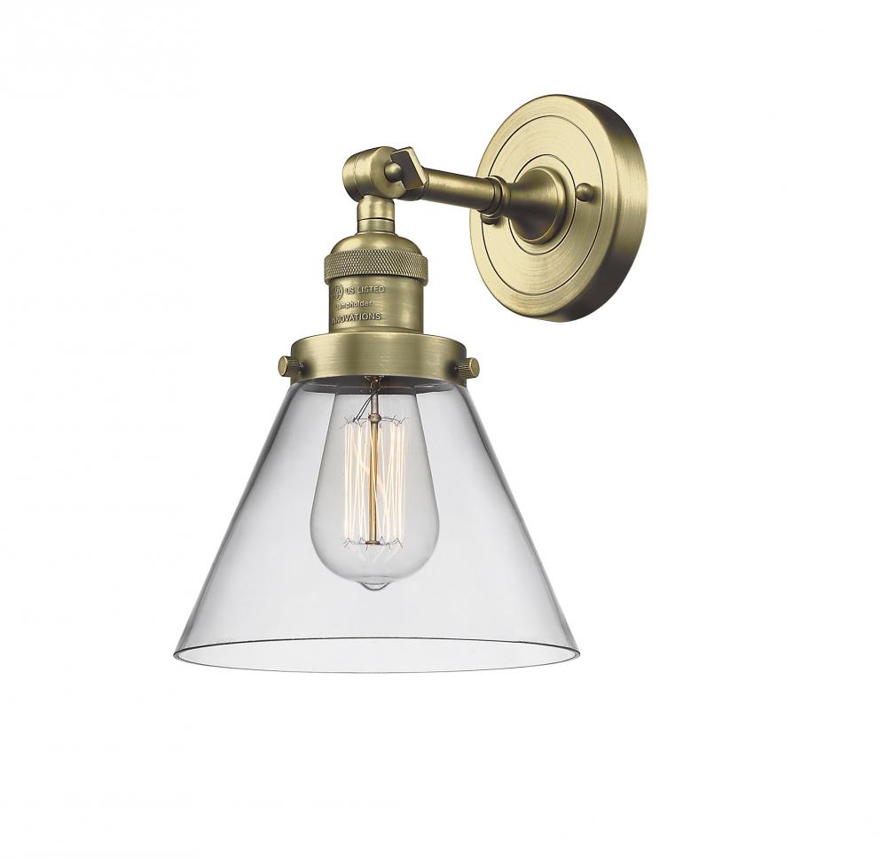 Cone - 1 Light - 8 inch - Antique Brass - Adjustable Sconce