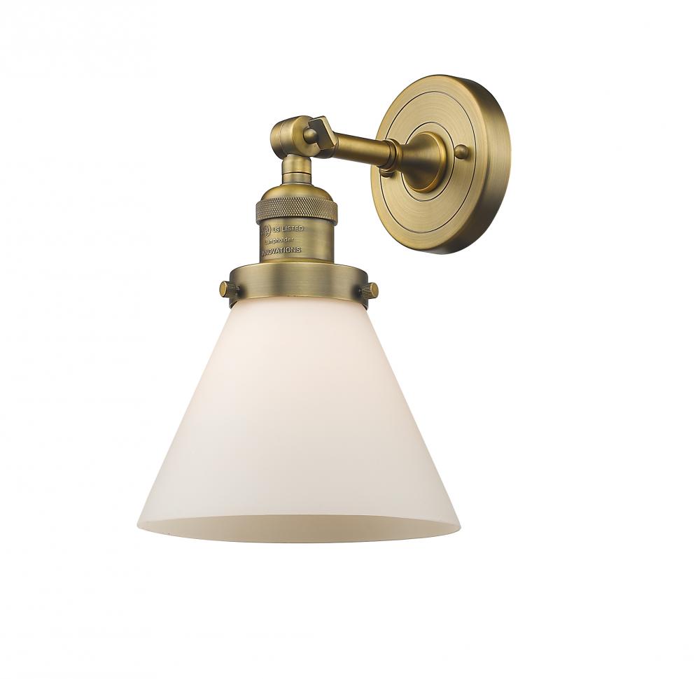 Cone - 1 Light - 8 inch - Brushed Brass - Sconce