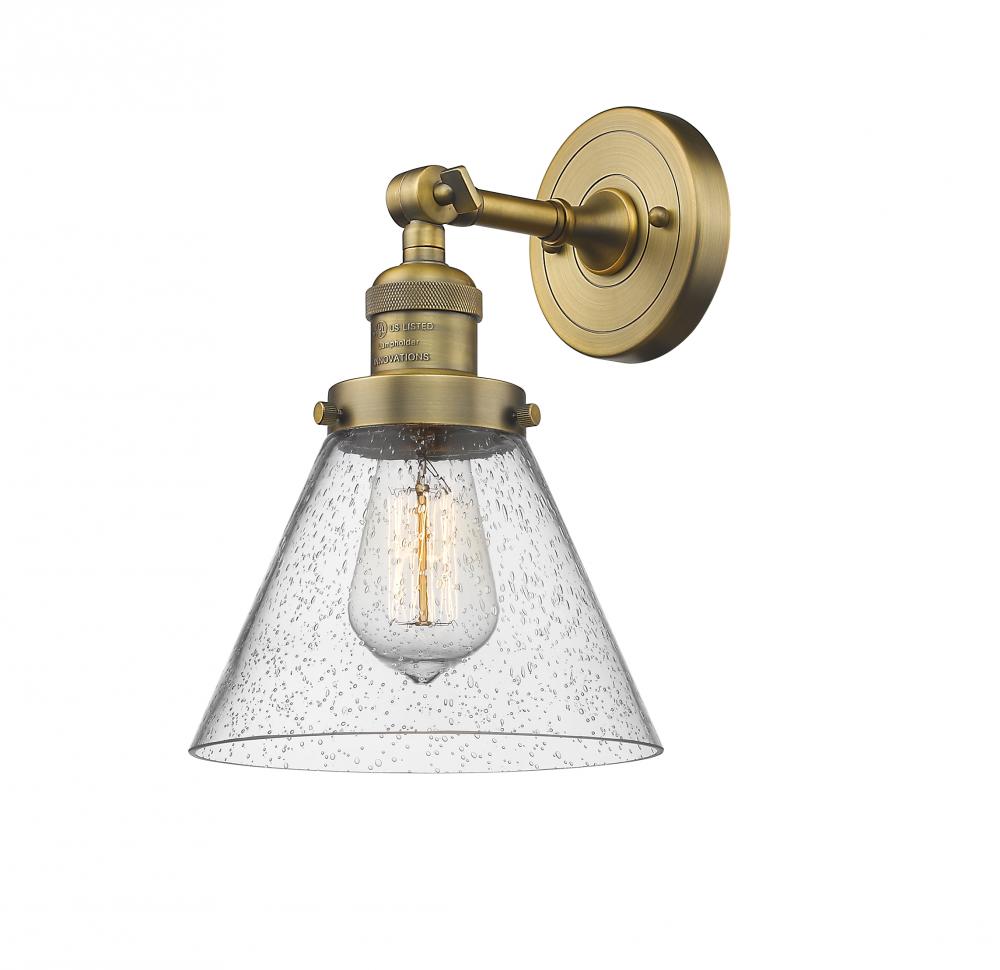 Cone - 1 Light - 8 inch - Brushed Brass - Sconce