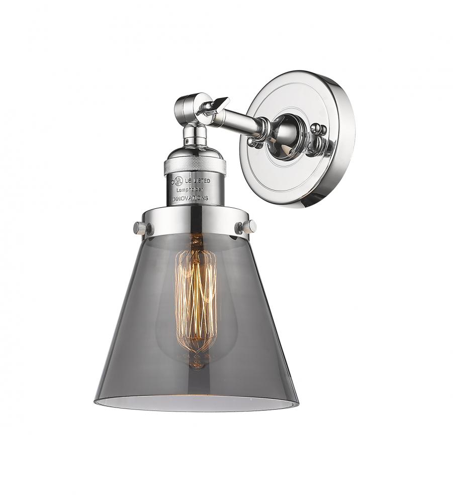 Cone - 1 Light - 6 inch - Polished Chrome - Sconce