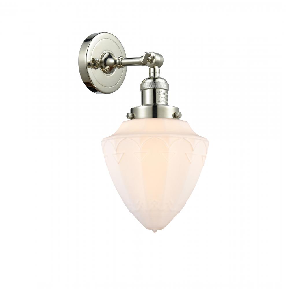 Bullet - 1 Light - 7 inch - Polished Nickel - Sconce