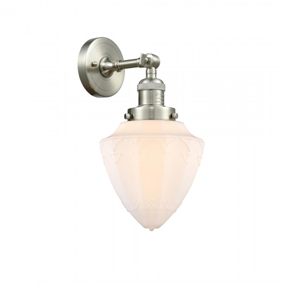 Bullet - 1 Light - 7 inch - Brushed Satin Nickel - Sconce