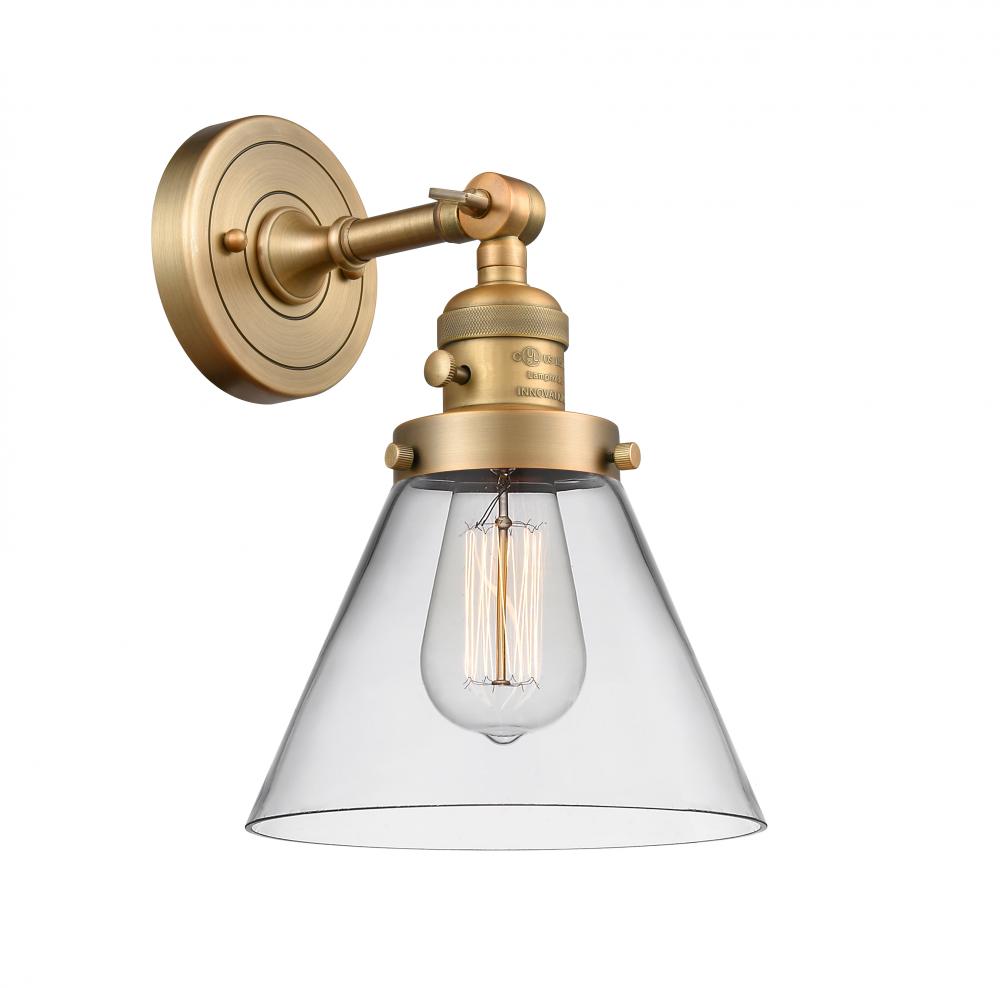 Cone - 1 Light - 8 inch - Brushed Brass - Sconce