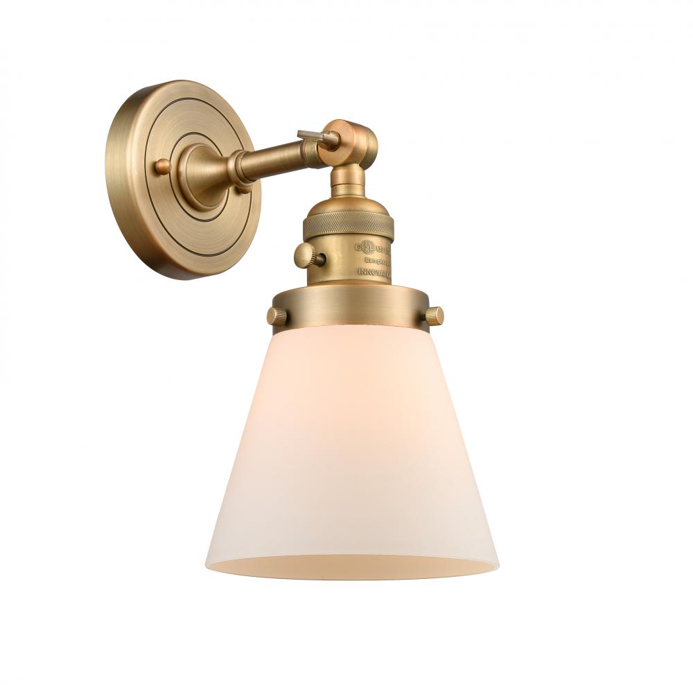 Cone - 1 Light - 6 inch - Brushed Brass - Sconce