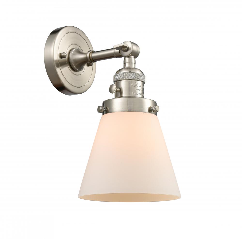 Cone - 1 Light - 6 inch - Brushed Satin Nickel - Sconce