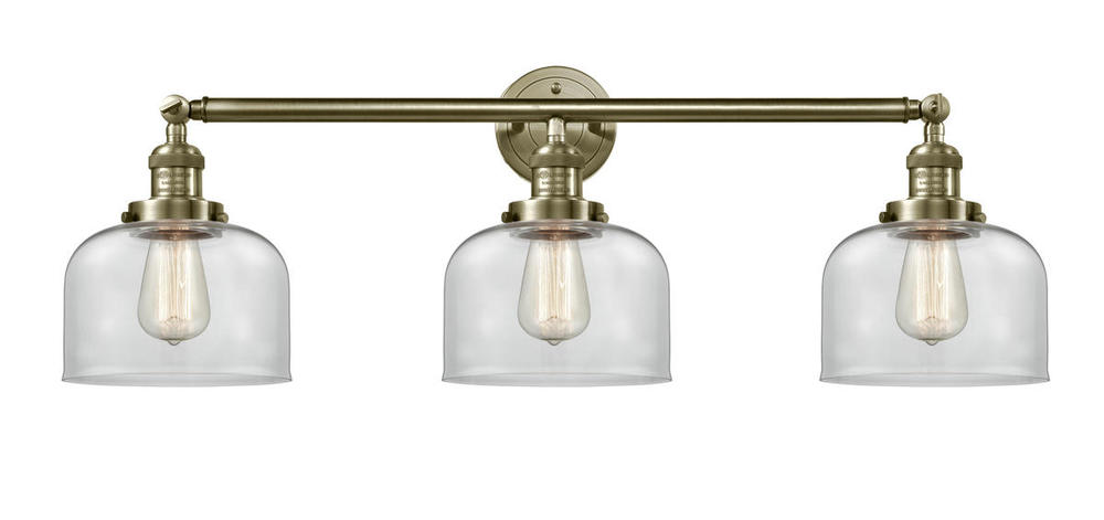 Bell - 3 Light - 32 inch - Antique Brass - Bath Vanity Light