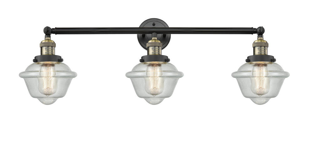 Oxford - 3 Light - 34 inch - Black Antique Brass - Bath Vanity Light