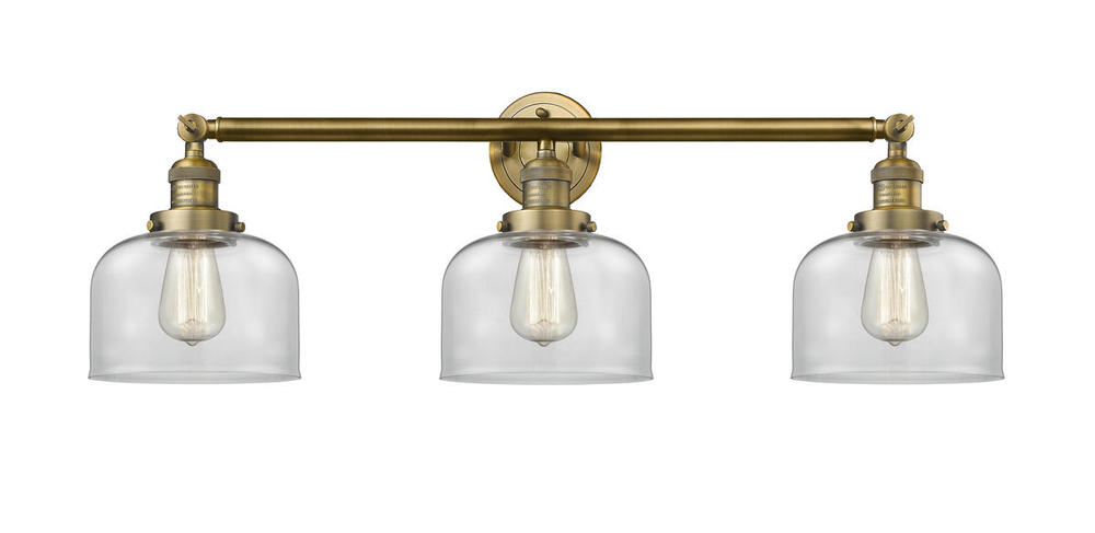 Bell - 3 Light - 32 inch - Brushed Brass - Bath Vanity Light