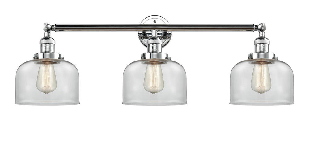 Bell - 3 Light - 32 inch - Polished Chrome - Bath Vanity Light