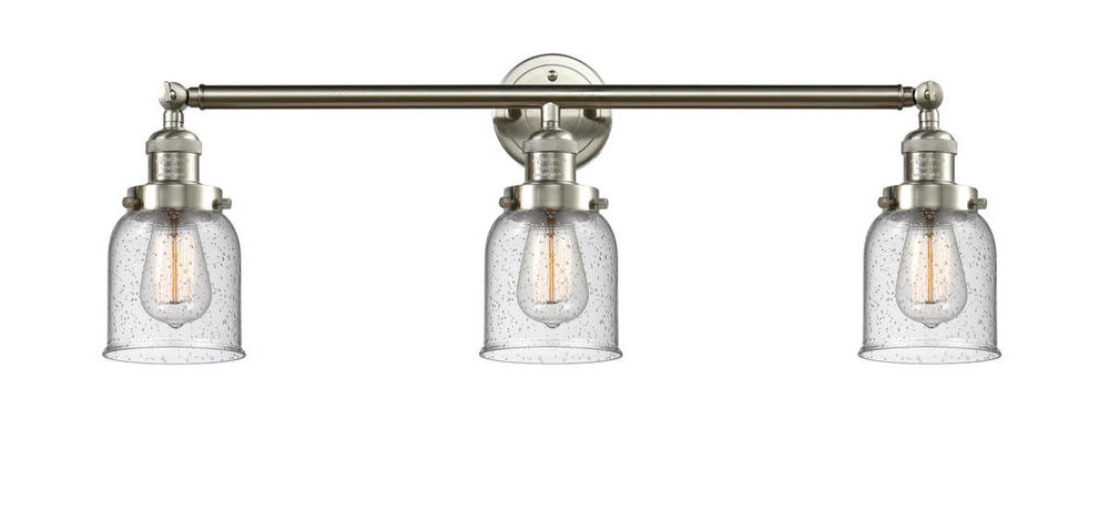 Bell - 3 Light - 30 inch - Brushed Satin Nickel - Bath Vanity Light