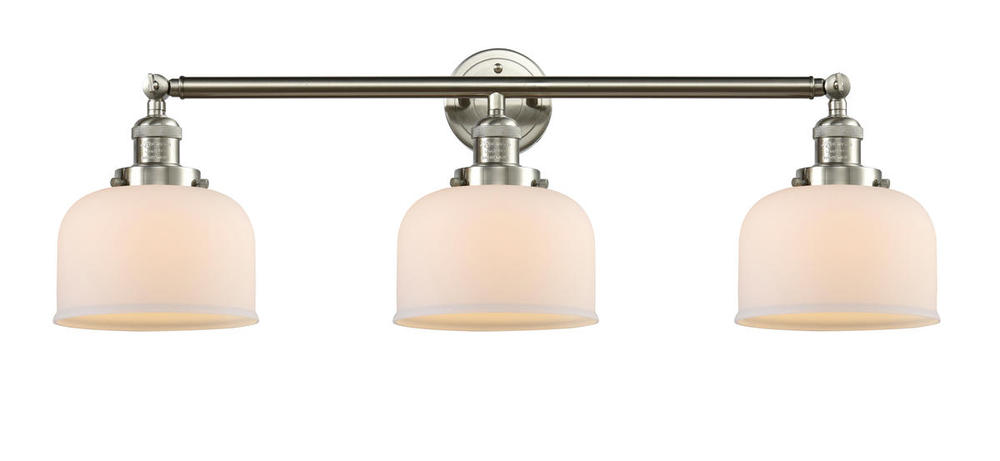 Bell - 3 Light - 32 inch - Brushed Satin Nickel - Bath Vanity Light