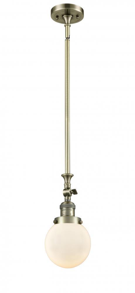 Beacon - 1 Light - 6 inch - Antique Brass - Stem Hung - Mini Pendant