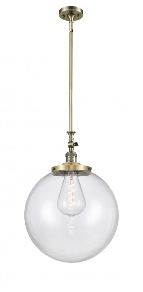 Beacon - 1 Light - 12 inch - Antique Brass - Stem Hung - Mini Pendant