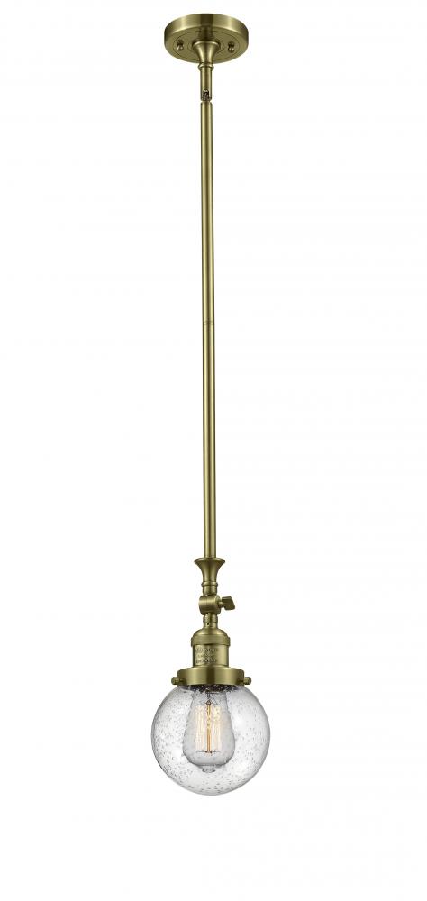 Beacon - 1 Light - 6 inch - Antique Brass - Stem Hung - Mini Pendant