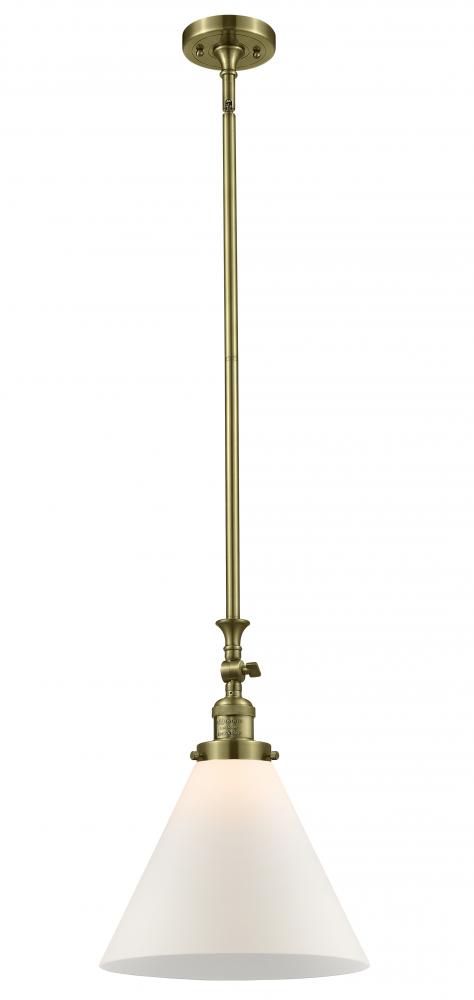 Cone - 1 Light - 12 inch - Antique Brass - Stem Hung - Mini Pendant