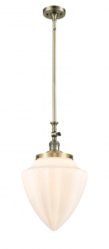 Bullet - 1 Light - 12 inch - Antique Brass - Stem Hung - Mini Pendant