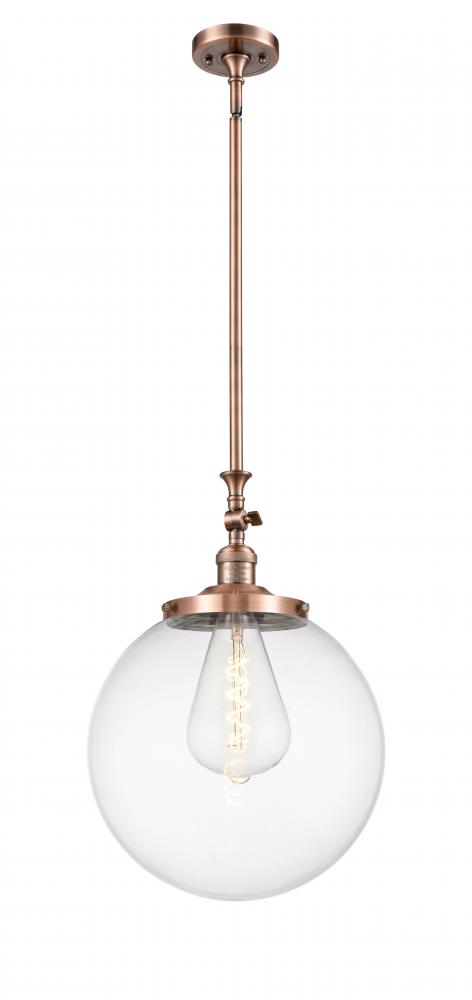 Beacon - 1 Light - 12 inch - Antique Copper - Stem Hung - Mini Pendant